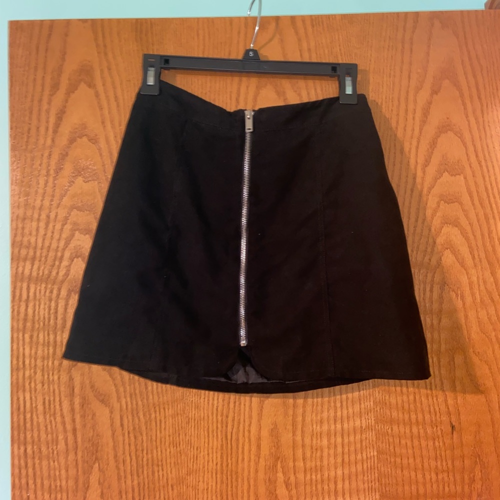 Suede black skirt
